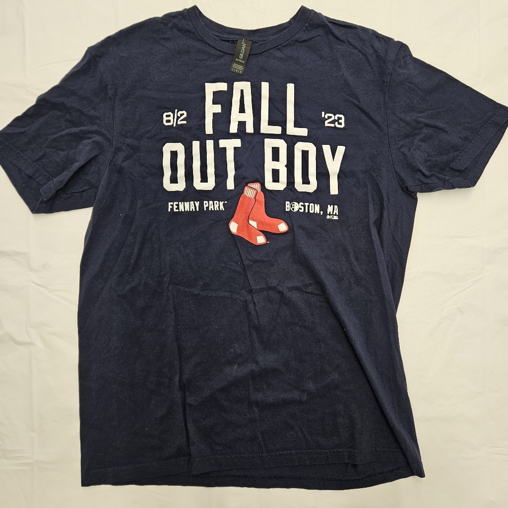 Fall Out Boy Fenway Park Boston 2023 Concert Tee Shirt Blue Large